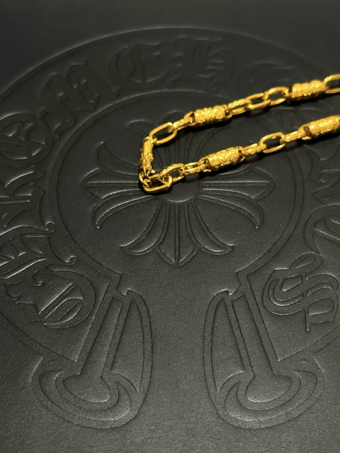 Chrome Hearts Gold Tone Bracelet with Charms